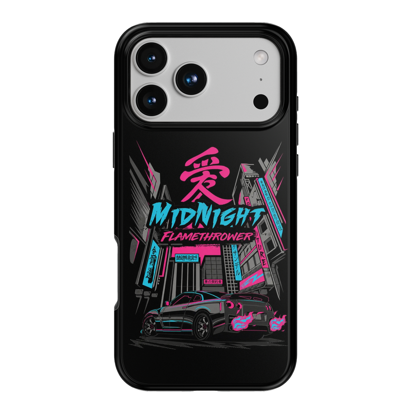Nissan GTR Midnight Flamethrower Phone Case