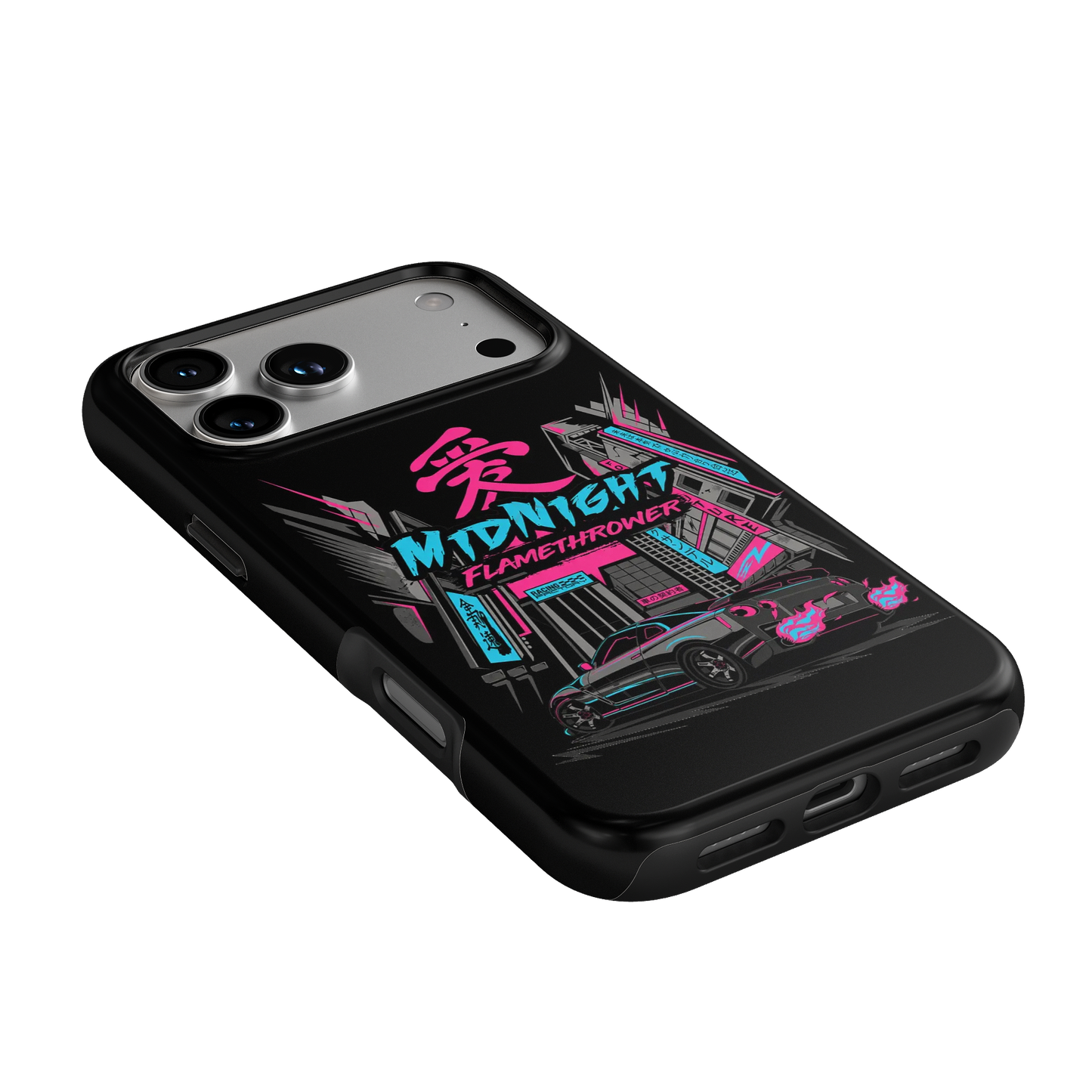 Nissan GTR Midnight Flamethrower Phone Case
