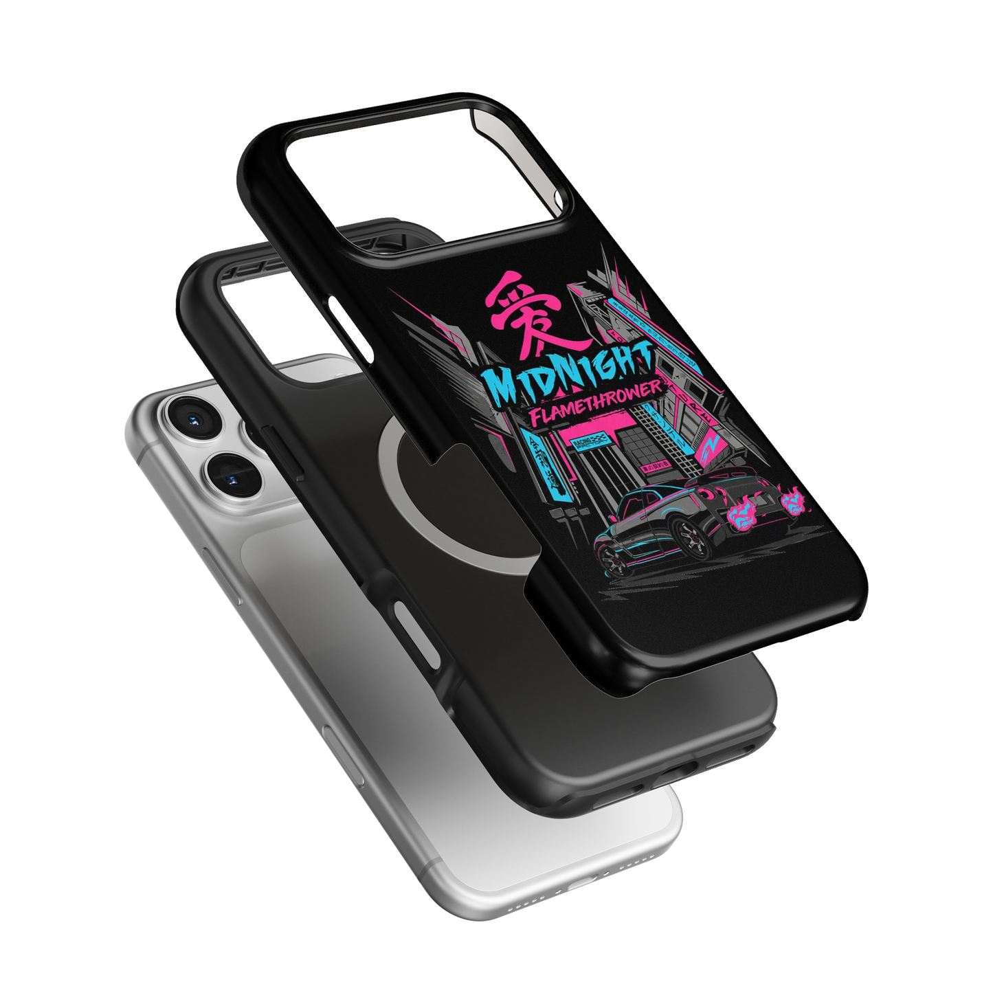 Nissan GTR Midnight Flamethrower Phone Case