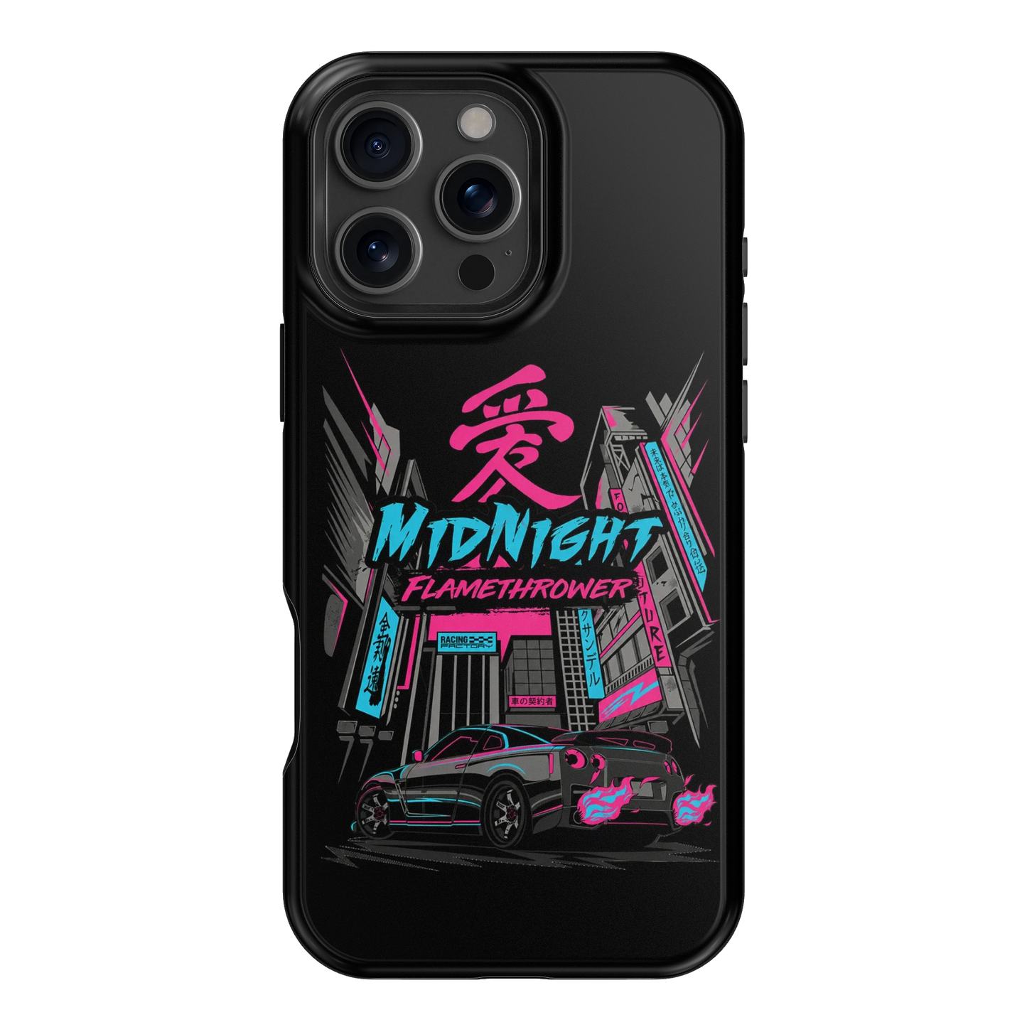Nissan GTR Midnight Flamethrower Phone Case