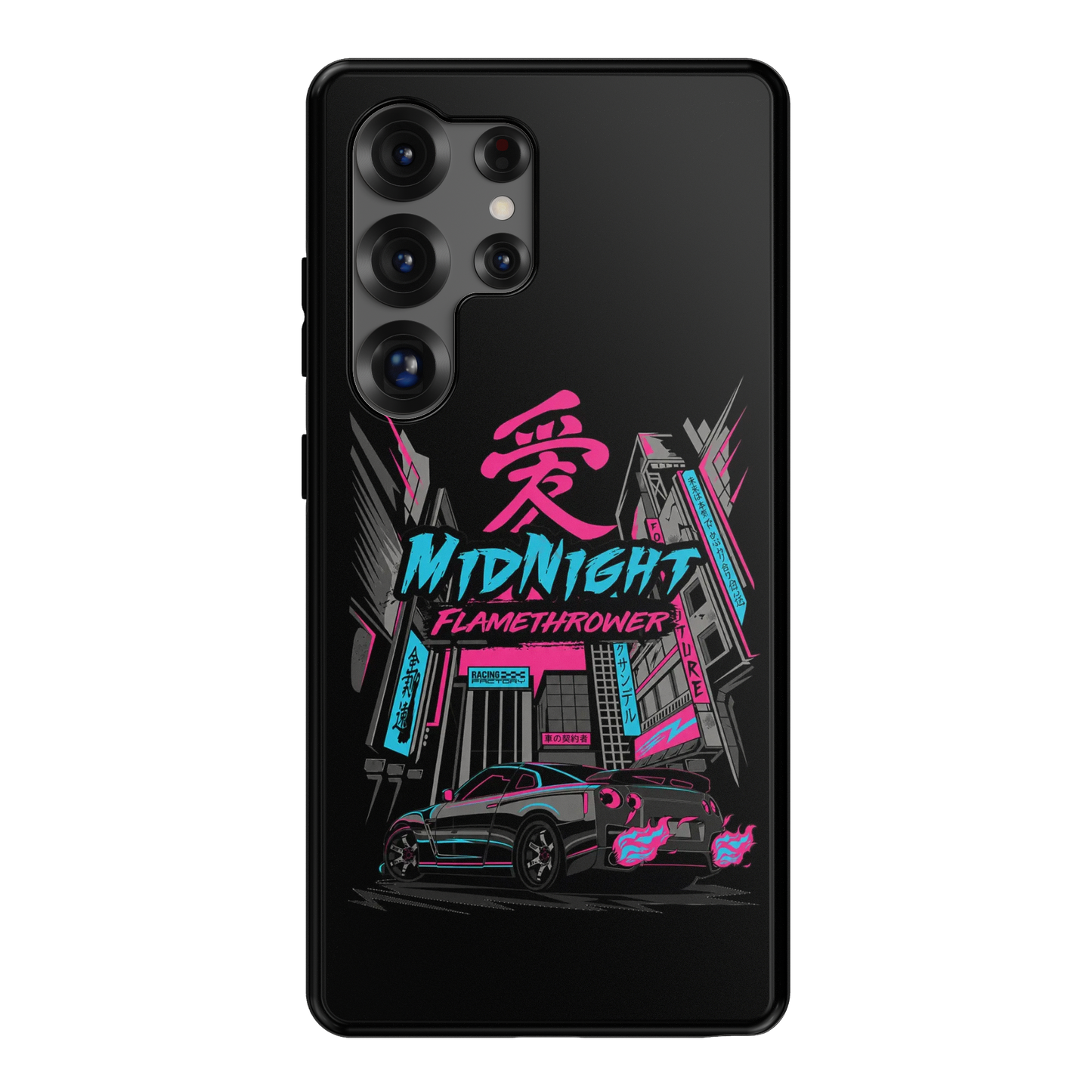 Nissan GTR Midnight Flamethrower Phone Case